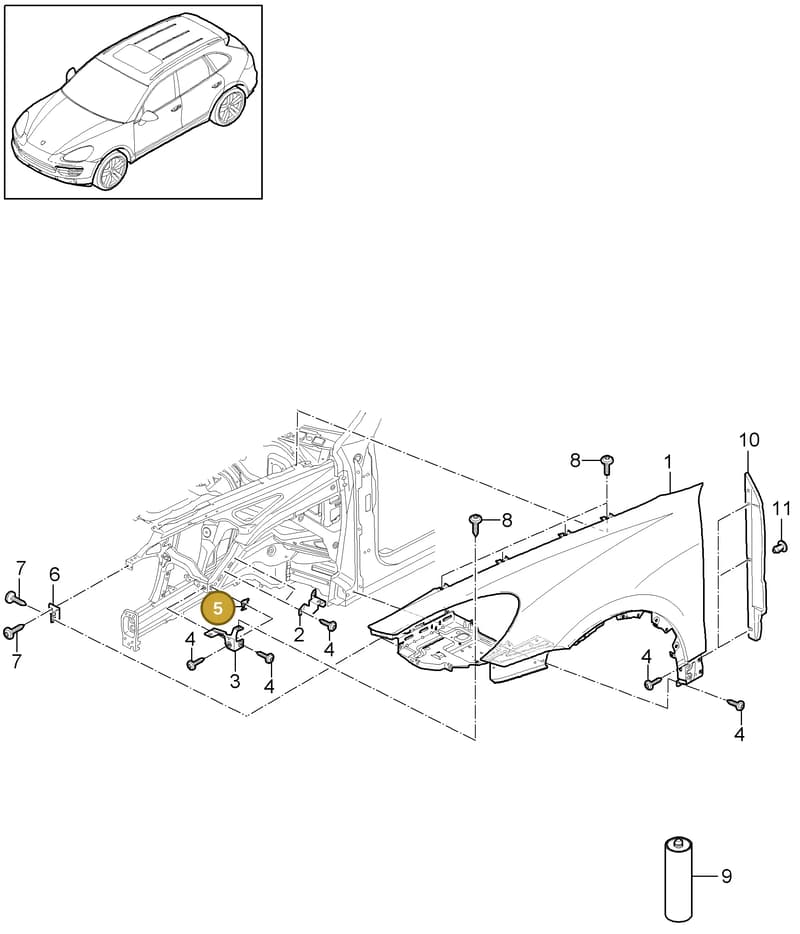 95850228800GRV — Porsche Cayenne (2010-2018) diagram p37801040, position 5