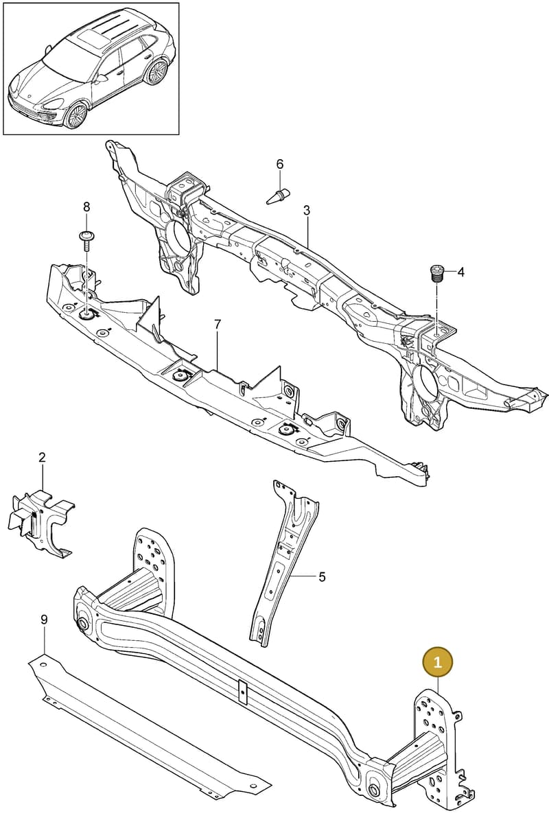 95850510901 — Porsche Cayenne (2010-2018) diagram p37802030, position 1