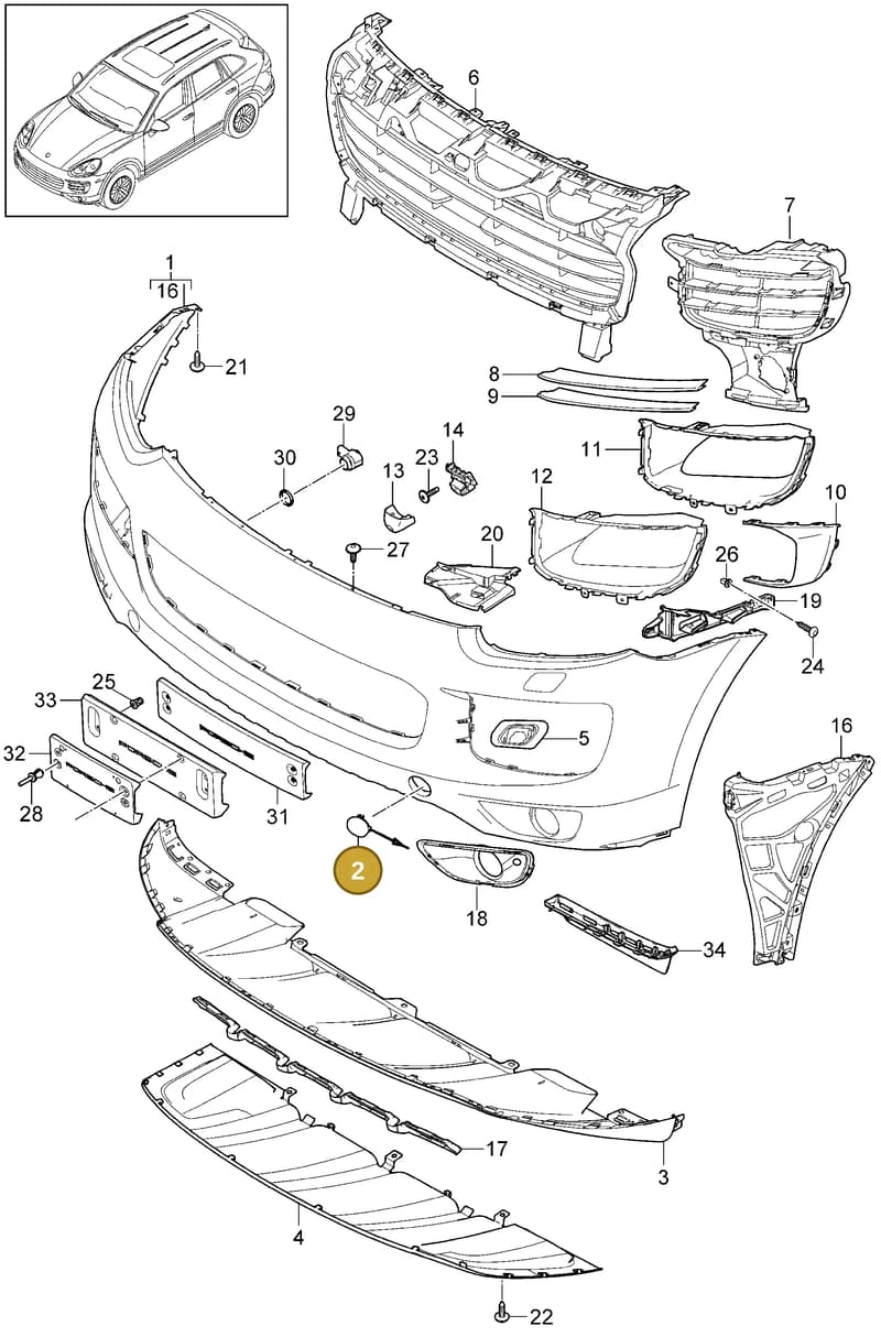 95850515510G2X — Porsche Cayenne (2010-2018) diagram p37802010, position 2