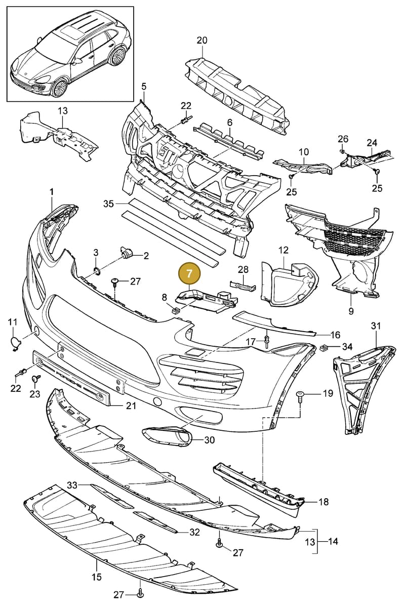 95850524600 — Porsche Cayenne (2010-2018) diagram p37802000, position 7