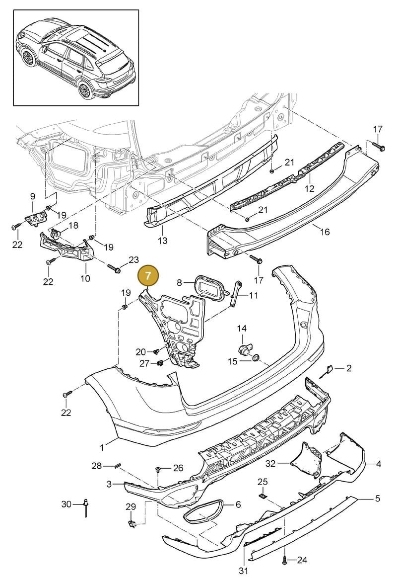 95850537750 — Porsche Cayenne (2010-2018) diagram p37802060, position 7