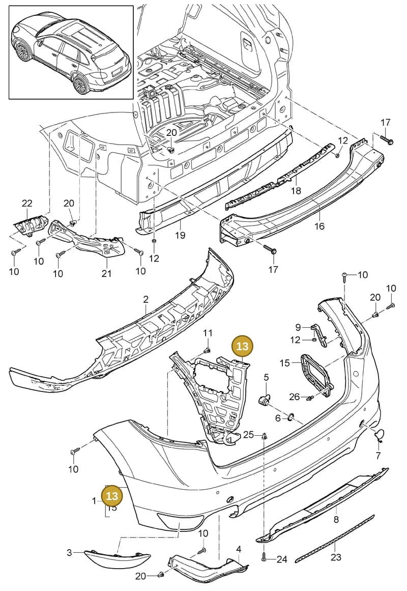 95850537800 — Porsche Cayenne (2010-2018) diagram p37802050, position 13