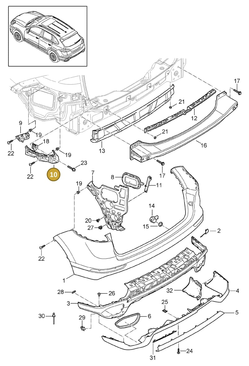 95850539310 — Porsche Cayenne (2010-2018) diagram p37802060, position 10