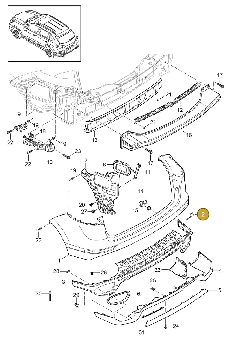 95850549960G2X — Porsche Cayenne (2010-2018) diagram p37802060, position 2