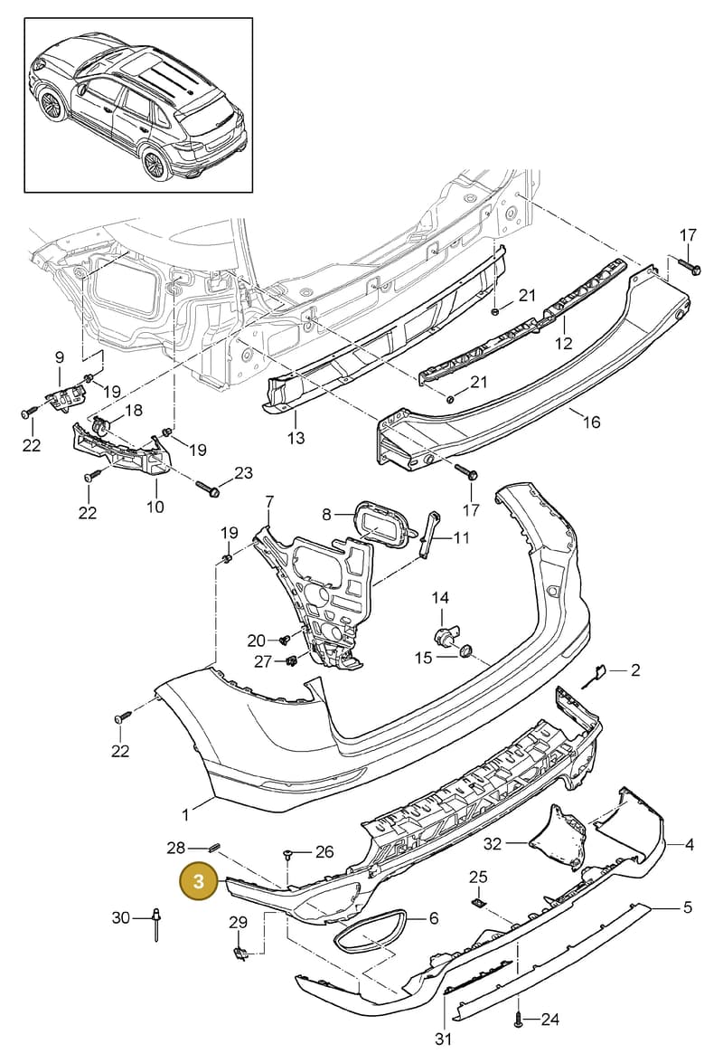 958505521509B9 — Porsche Cayenne (2010-2018) diagram p37802060, position 3