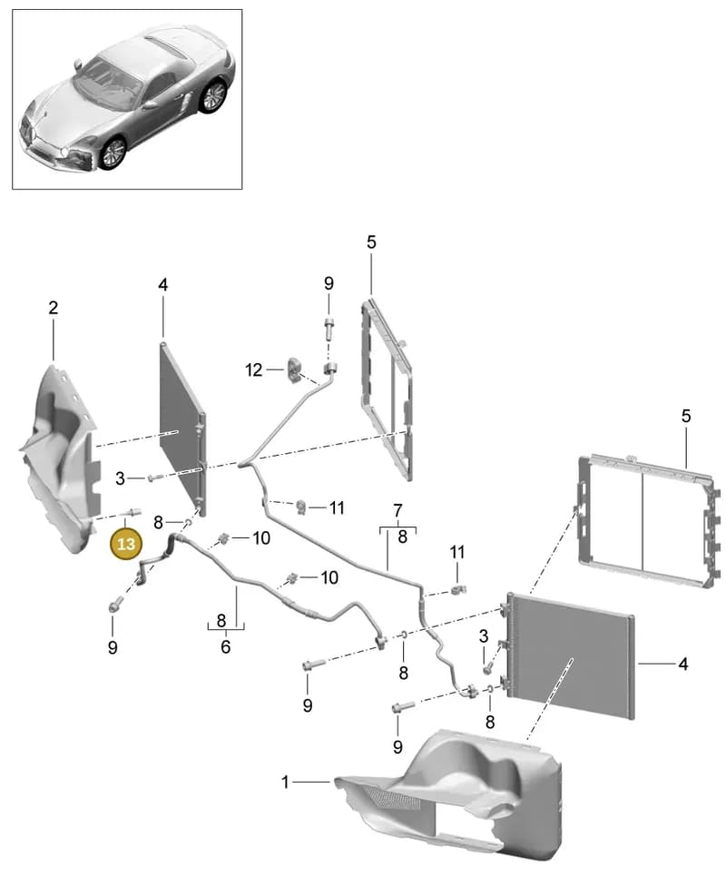 95850553500 — Porsche Boxster (2016-2019) diagram p48813020, position 13