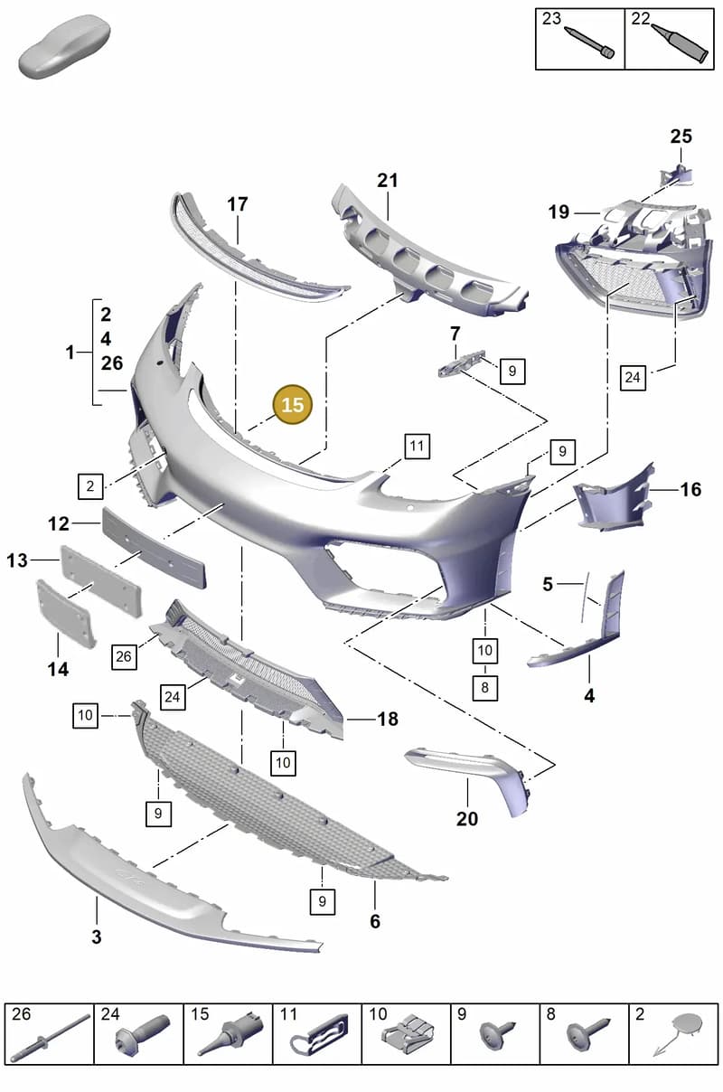 95850553500 — Porsche Cayman (2019-2022) diagram p55802000, position 15