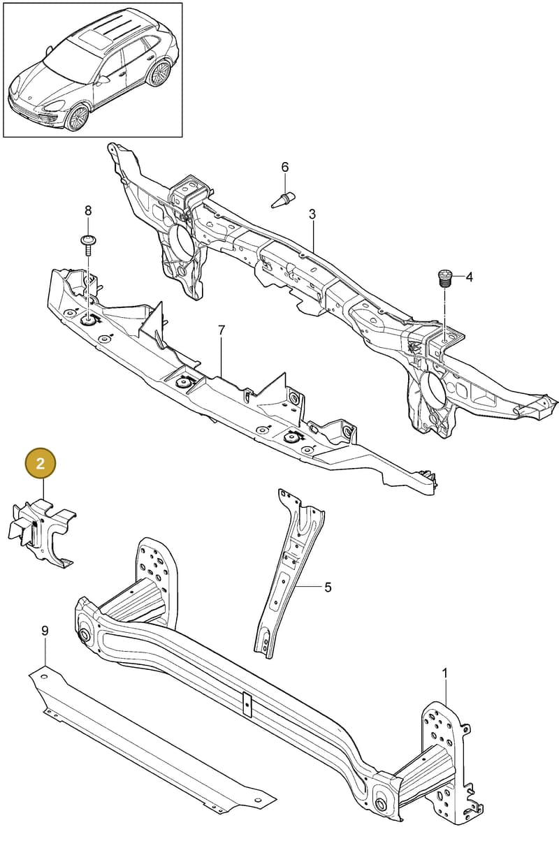 95850555040 — Porsche Cayenne (2010-2018) diagram p37802030, position 2
