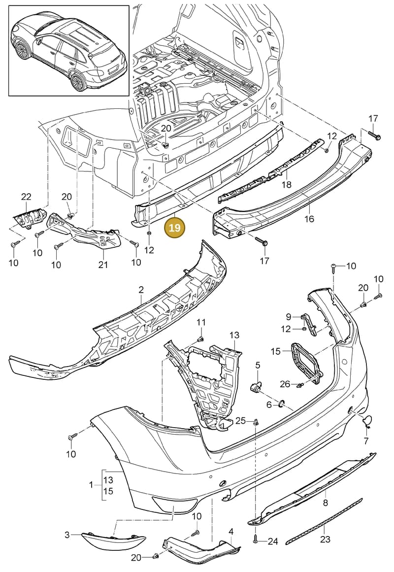 95850558700 — Porsche Cayenne (2010-2018) diagram p37802050, position 19