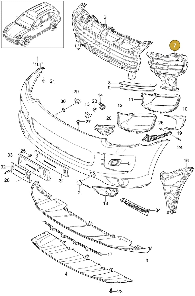 958505681409B9 — Porsche Cayenne (2010-2018) diagram p37802010, position 7