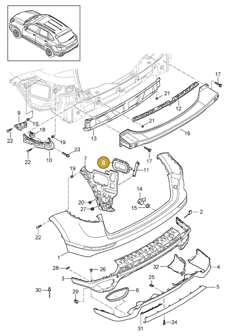 95850577110 — Porsche Cayenne (2010-2018) diagram p37802060, position 8