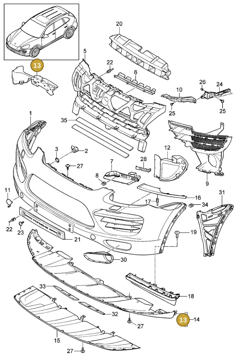 95850579600 — Porsche Cayenne (2010-2018) diagram p37802000, position 13