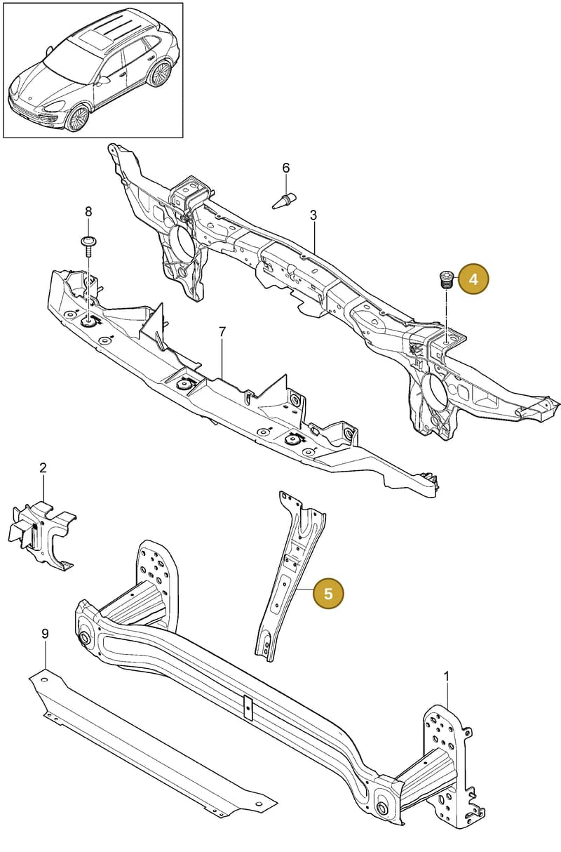 95850579901 — Porsche Cayenne (2010-2018) diagram p37802030, position 4+5