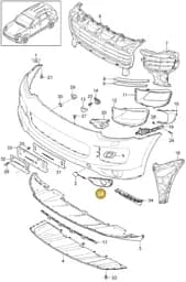 958505823109B9 Porsche Trim for Fog Lights (Black 9B9)