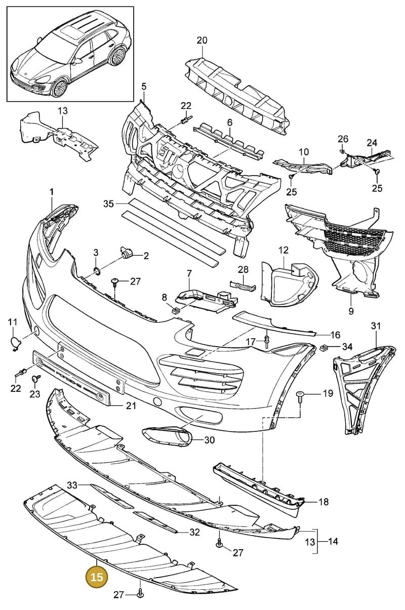 95850583300 — Porsche Cayenne (2010-2018) diagram p37802000, position 15