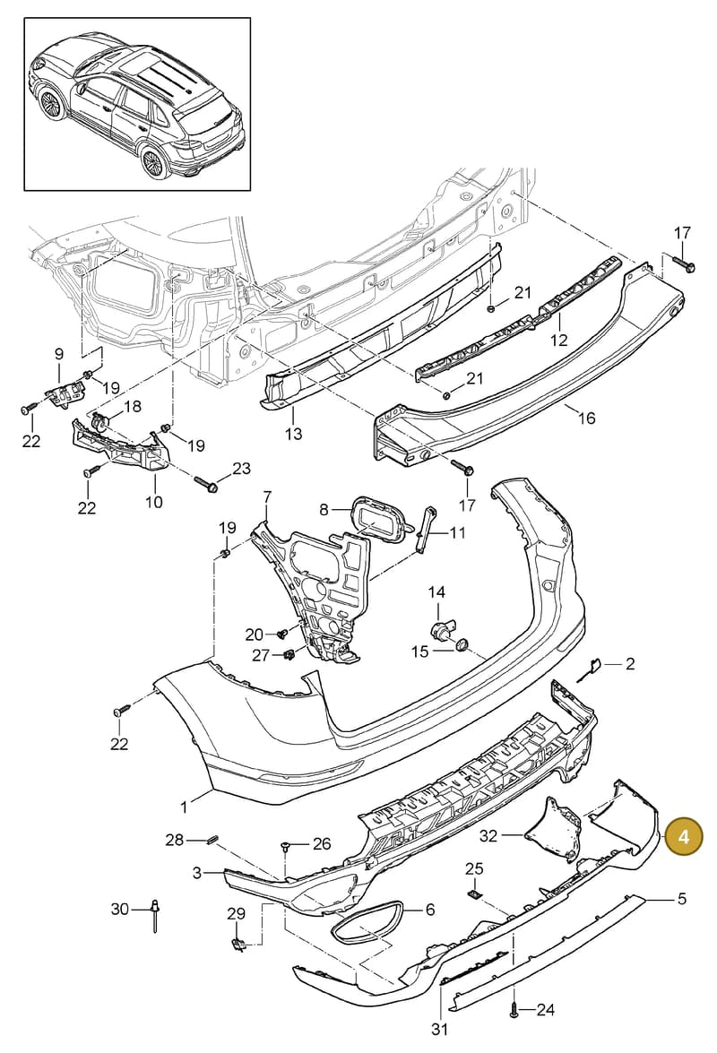 95850583490G2X — Porsche Cayenne (2010-2018) diagram p37802060, position 4