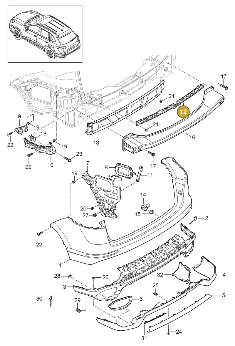 95850586300 — Porsche Cayenne (2010-2018) diagram p37802060, position 12