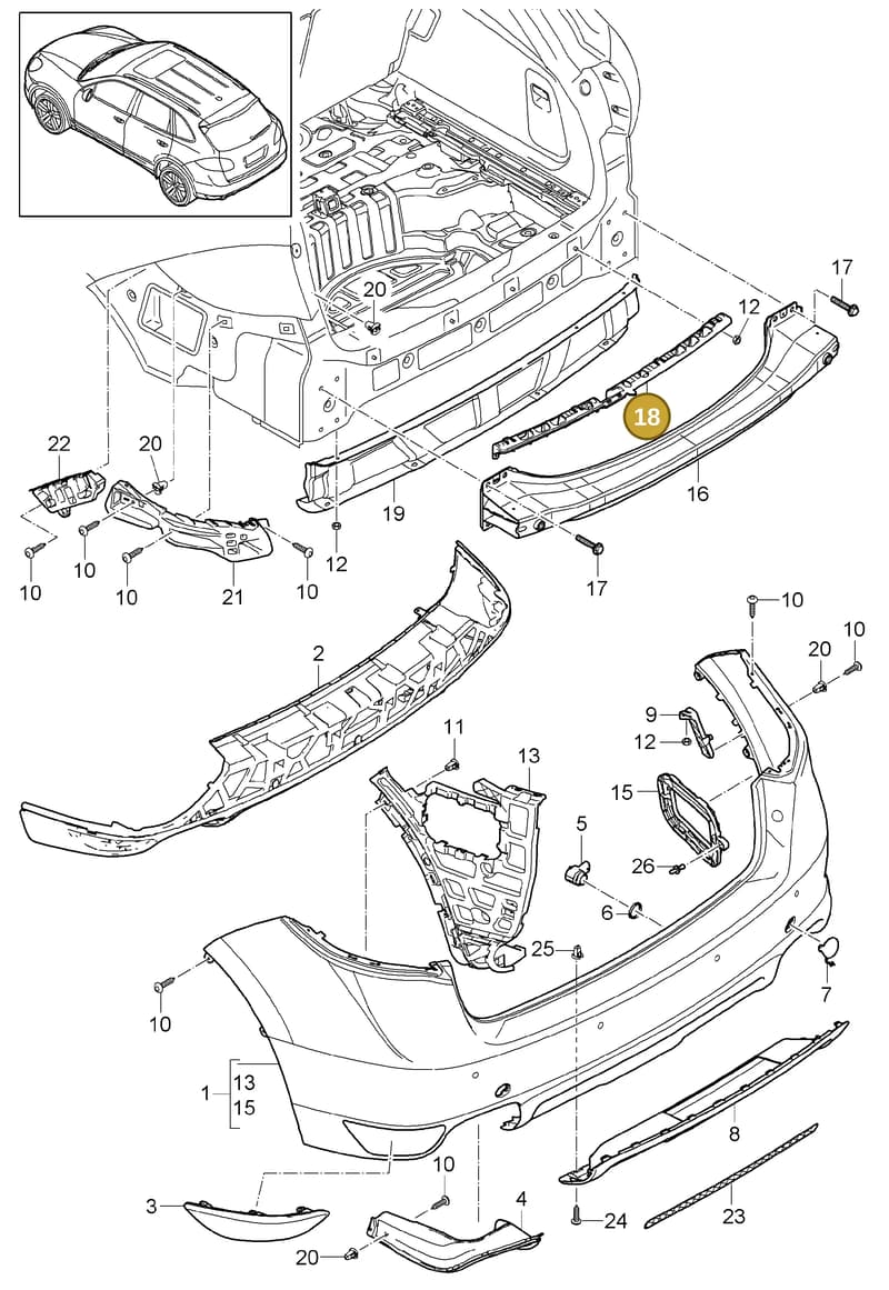 95850586300 — Porsche Cayenne (2010-2018) diagram p37802050, position 18