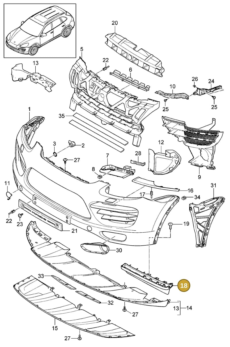 958505887019B9 — Porsche Cayenne (2010-2018) diagram p37802000, position 18