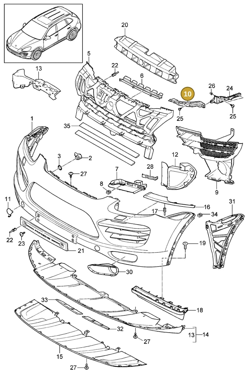 95850589000 — Porsche Cayenne (2010-2018) diagram p37802000, position 10