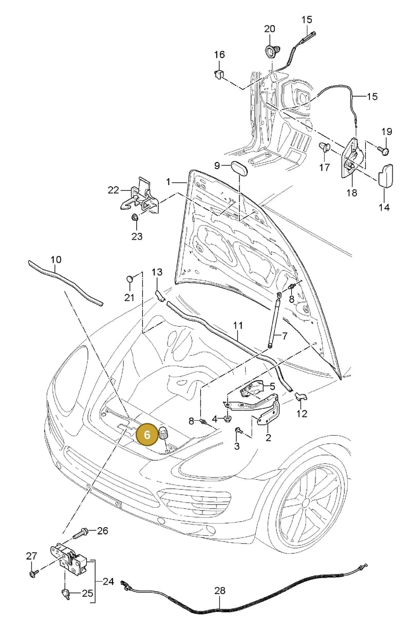 95851293303 — Porsche Cayenne (2010-2018) diagram p37803000, position 6