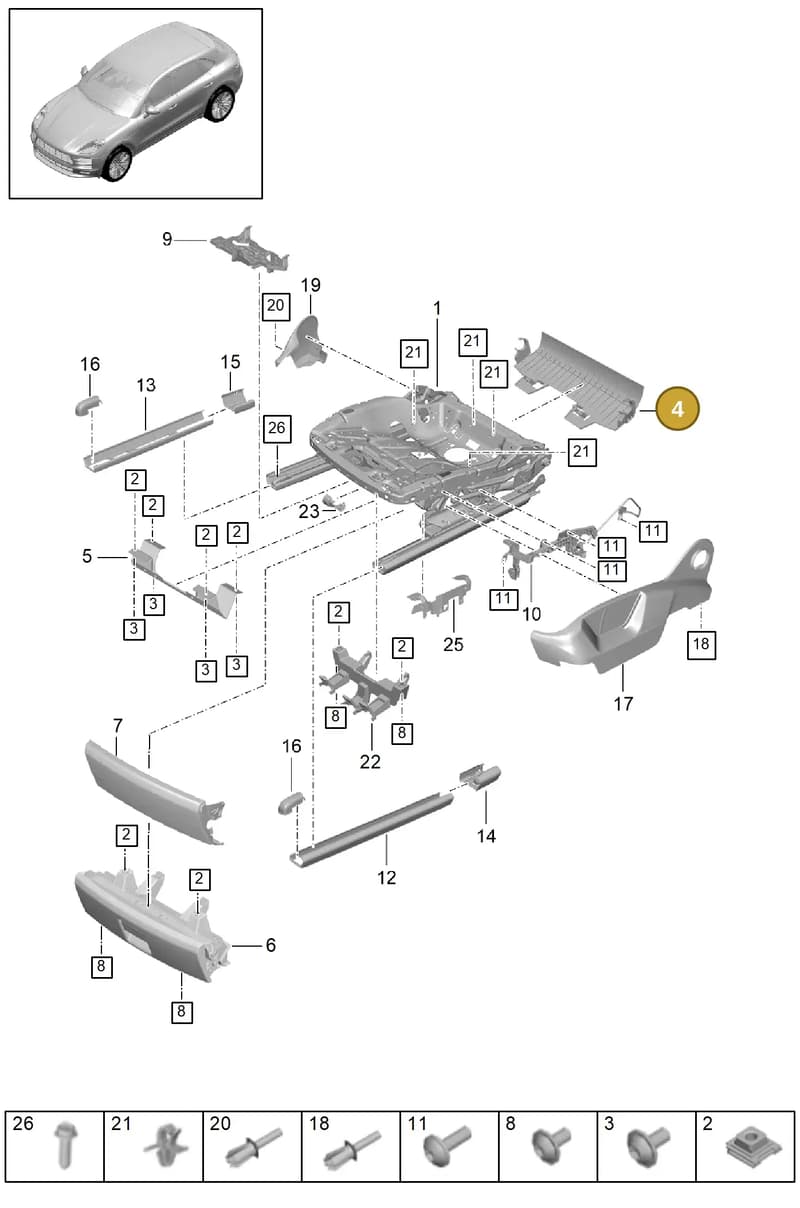 95852109100 — Porsche Macan (2018-2022) diagram p52817130, position 4