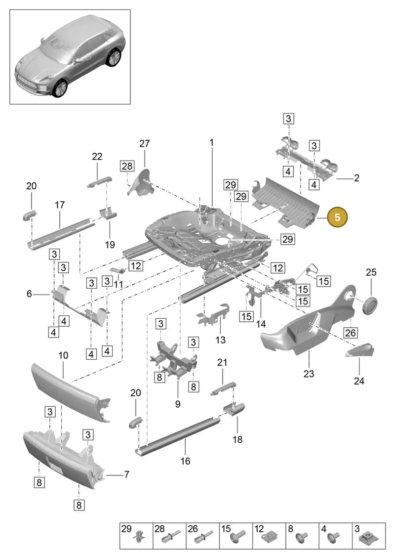 95852109100 — Porsche Macan (2018-2022) diagram p52817100, position 5