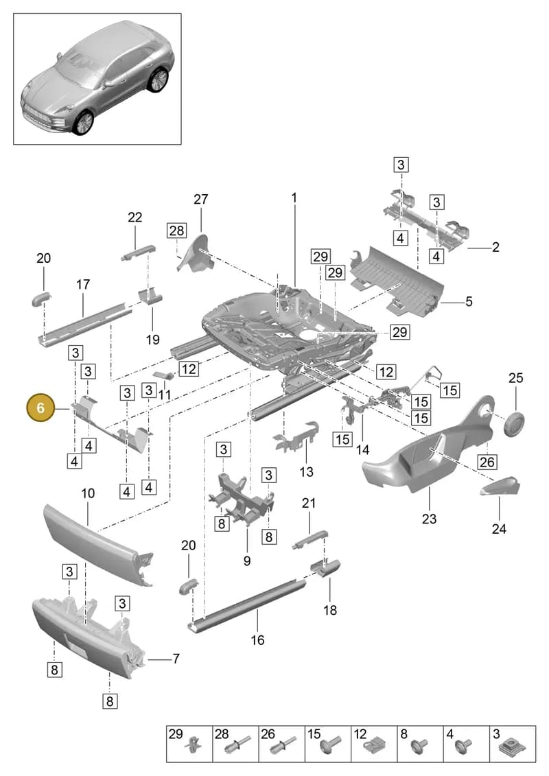 95852128500 — Porsche Macan (2018-2022) diagram p52817100, position 6