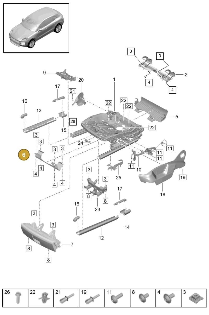 95852128500 — Porsche Macan (2018-2022) diagram p52817110, position 6
