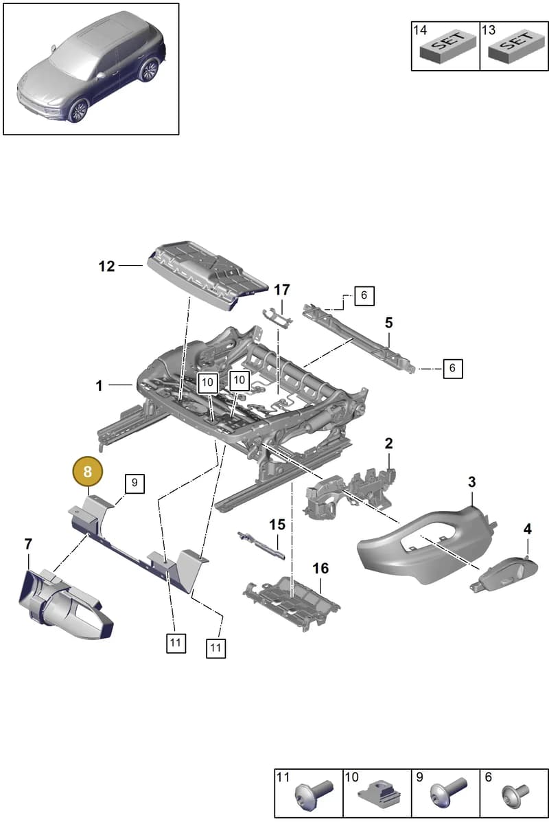 95852128600 — Porsche Cayenne (2017-2023) diagram p51817040, position 8