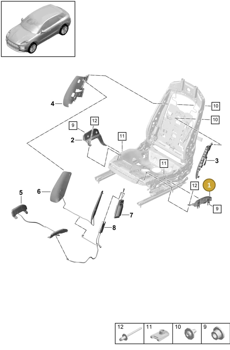 95852134901 — Porsche Macan (2018-2022) diagram p52817620, position 1