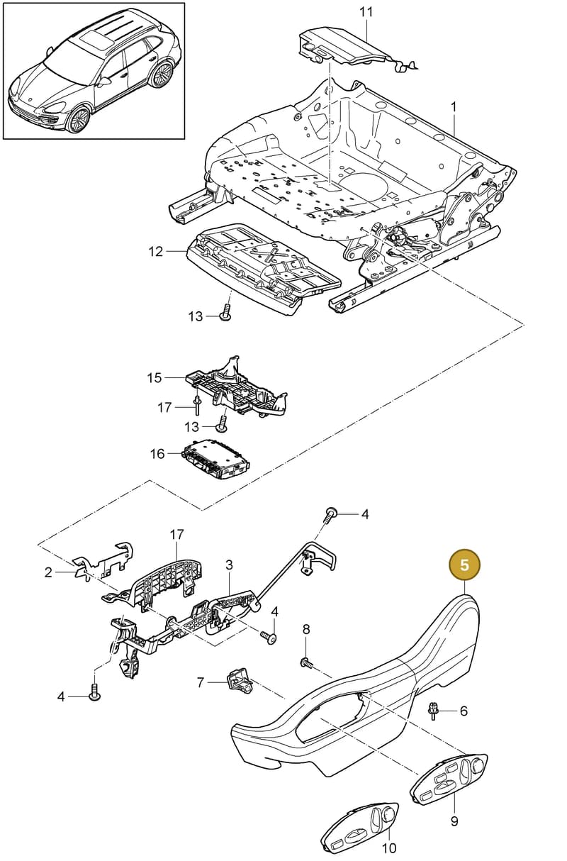 95852135100 — Porsche Cayenne (2010-2018) diagram p37817010, position 5