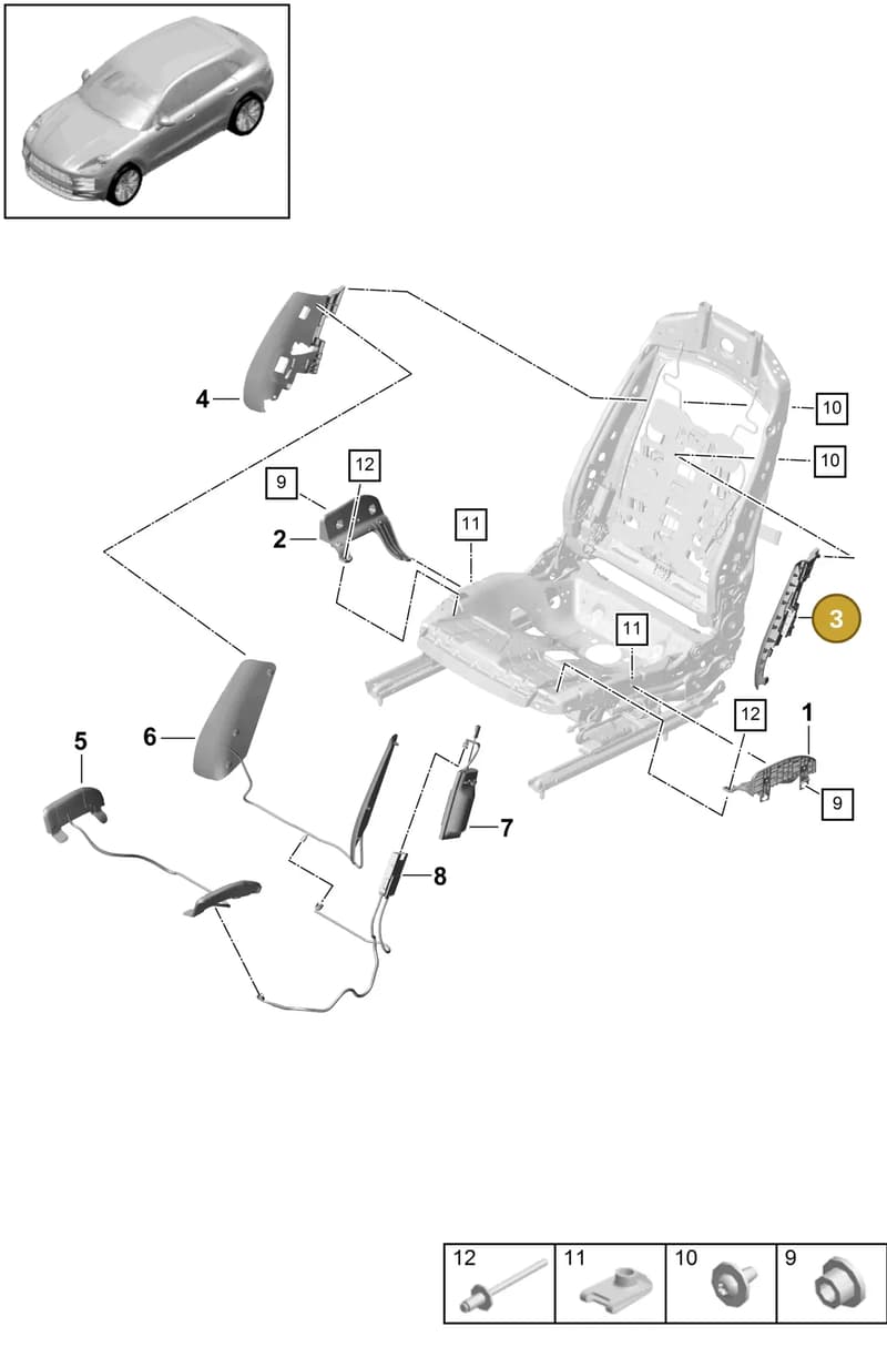 95852135300 — Porsche Macan (2018-2022) diagram p52817620, position 3