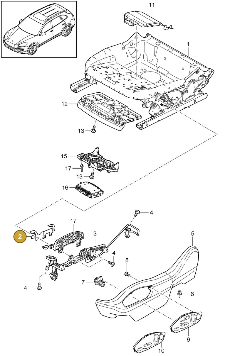 95852138700 — Porsche Cayenne (2010-2018) diagram p37817010, position 2