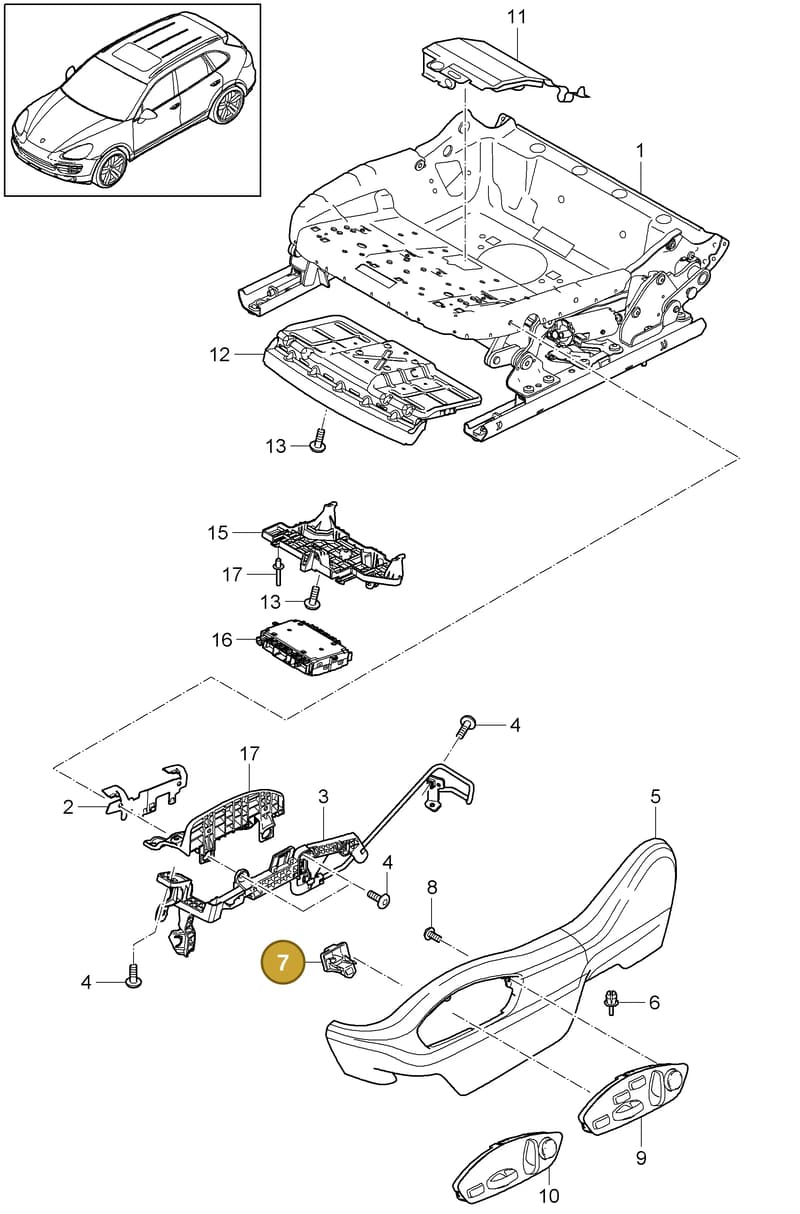 95852142602D0J — Porsche Cayenne (2010-2018) diagram p37817010, position 7
