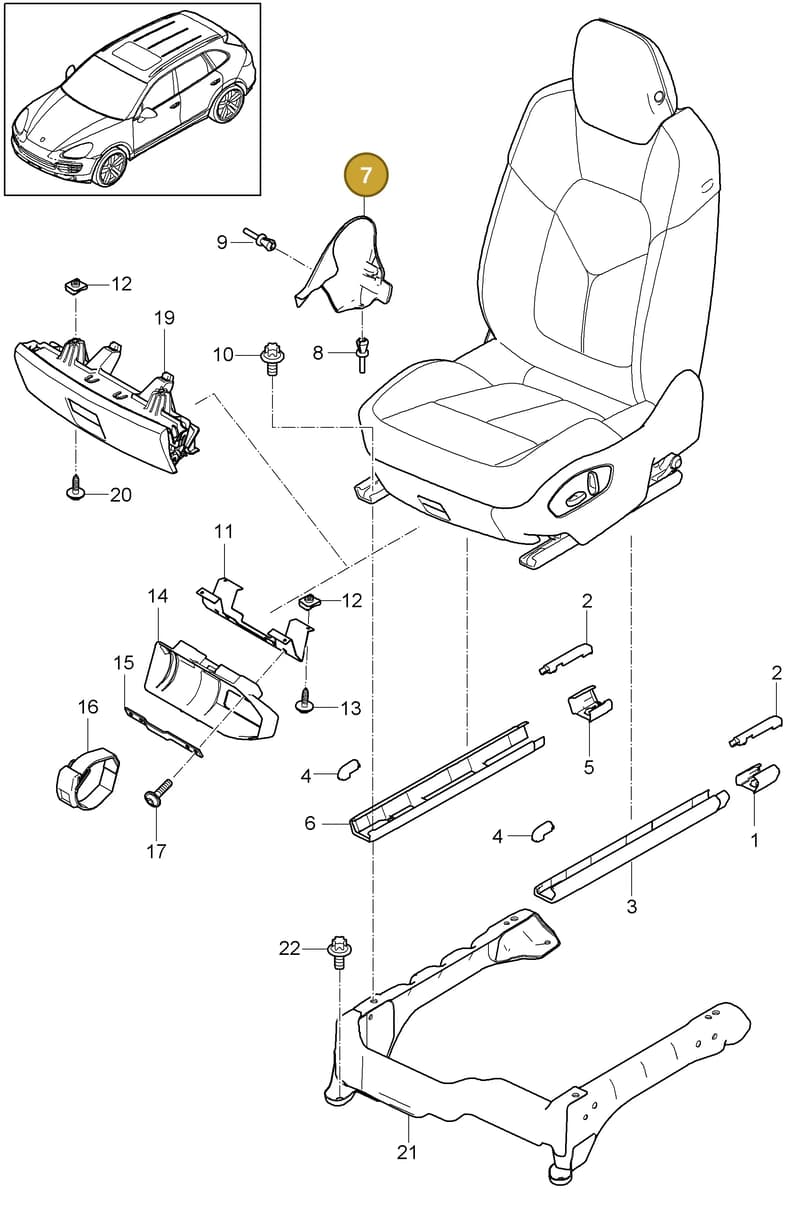 95852142602D0J — Porsche Cayenne (2010-2018) diagram p37817000, position 7