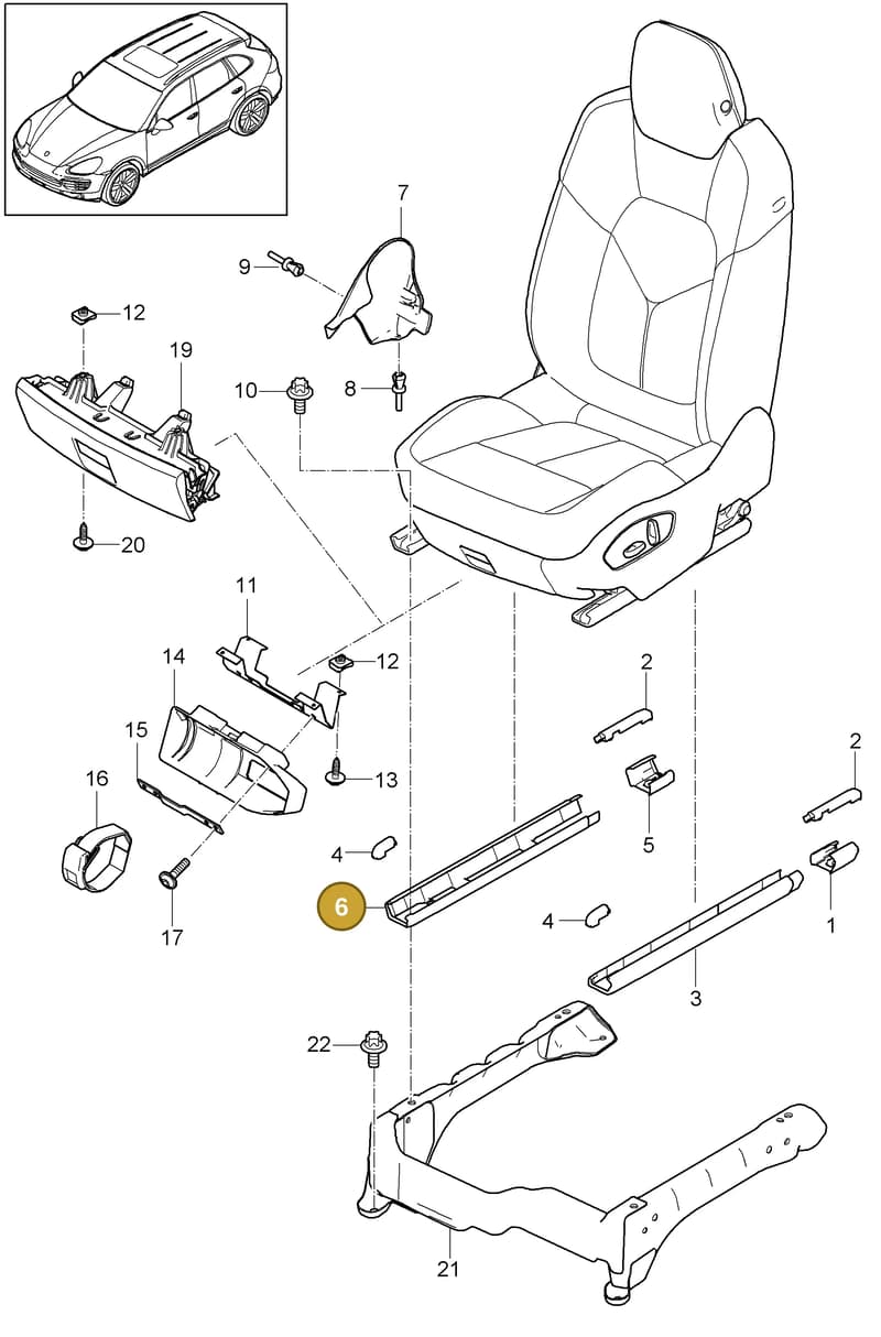 958521464006L0 — Porsche Cayenne (2010-2018) diagram p37817000, position 6