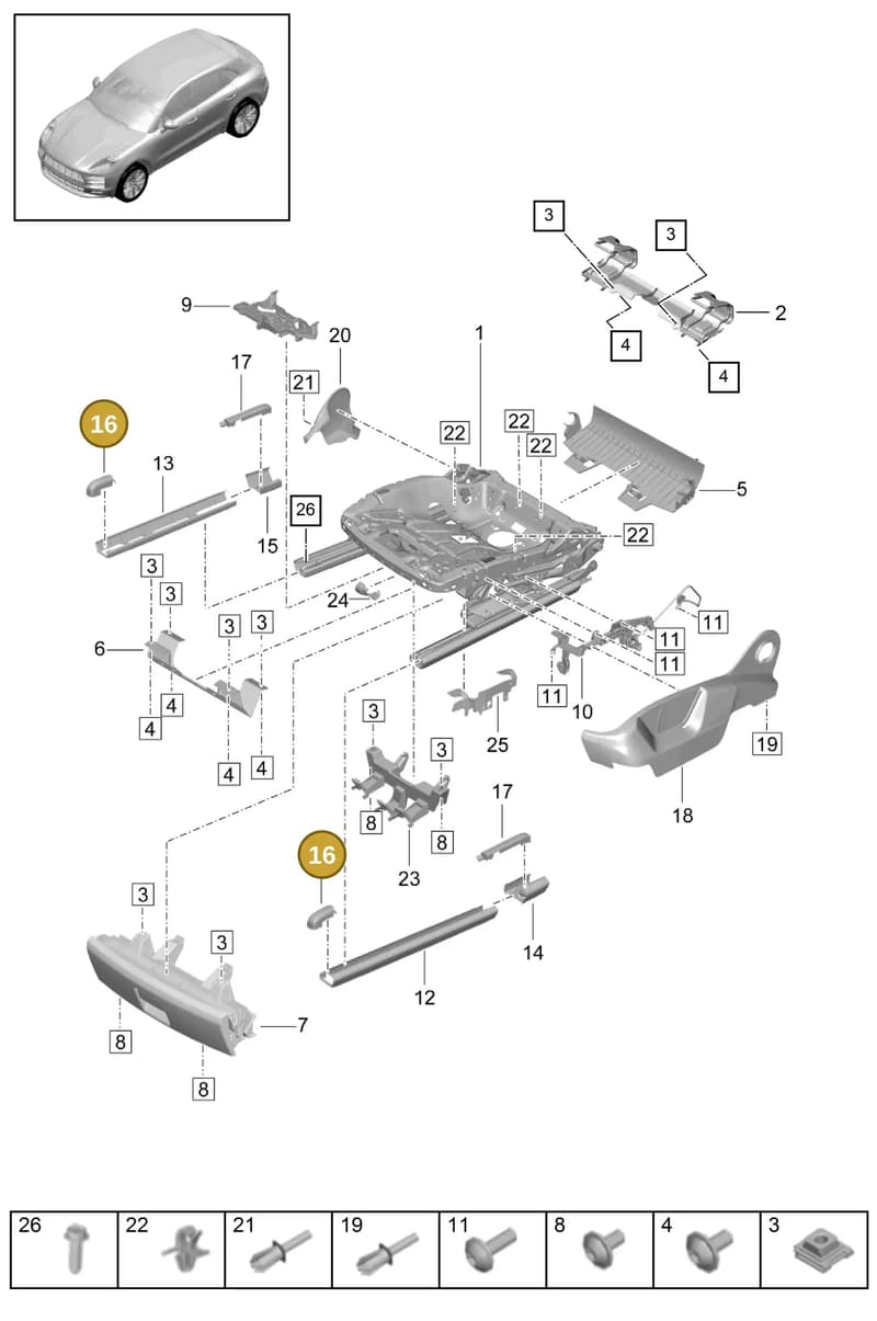 95852146500DF2 — Porsche Macan R4 TFSI (2018-) diagram p52817110, position 16