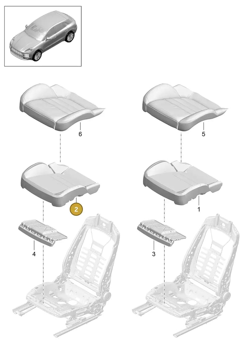 95852148800 — Porsche Macan (2018-2022) diagram p52817420, position 2