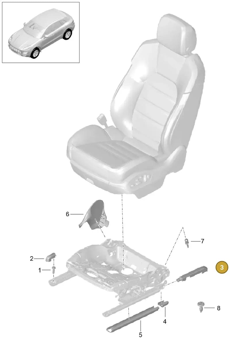 95852154000 — Porsche Macan (2013-2018) diagram p44817000, position 3