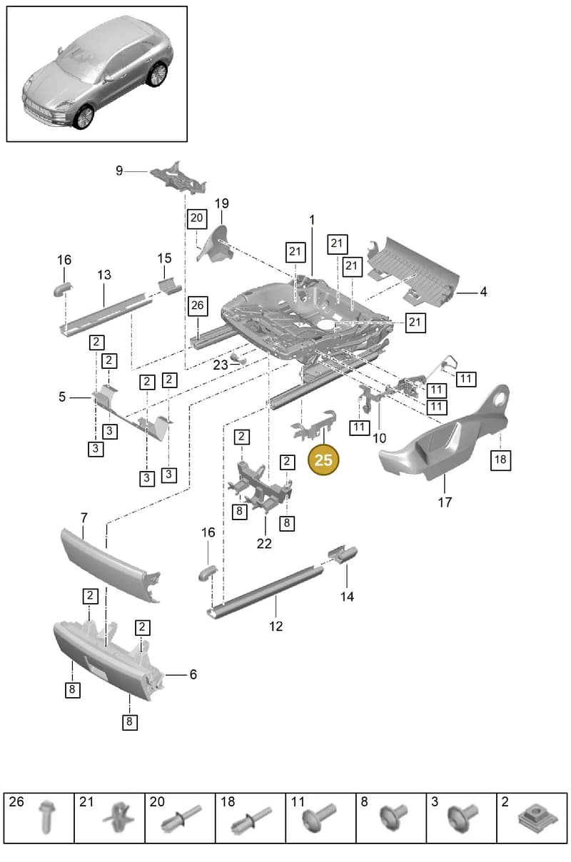 95852154000 — Porsche Macan (2018-2022) diagram p52817130, position 25