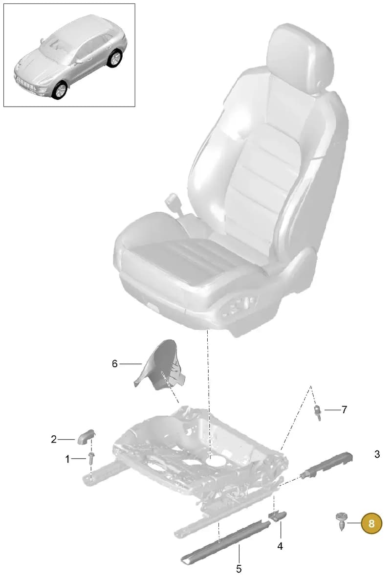 95852154500 — Porsche Macan (2013-2018) diagram p44817000, position 8