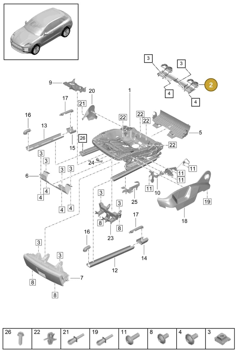 95852154500 — Porsche Macan (2018-2022) diagram p52817110, position 2