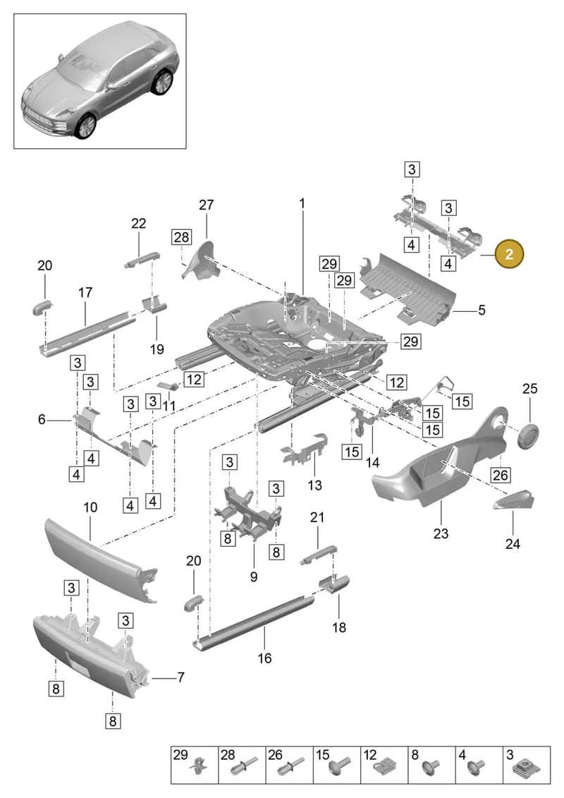 95852154500 — Porsche Macan (2018-2022) diagram p52817100, position 2