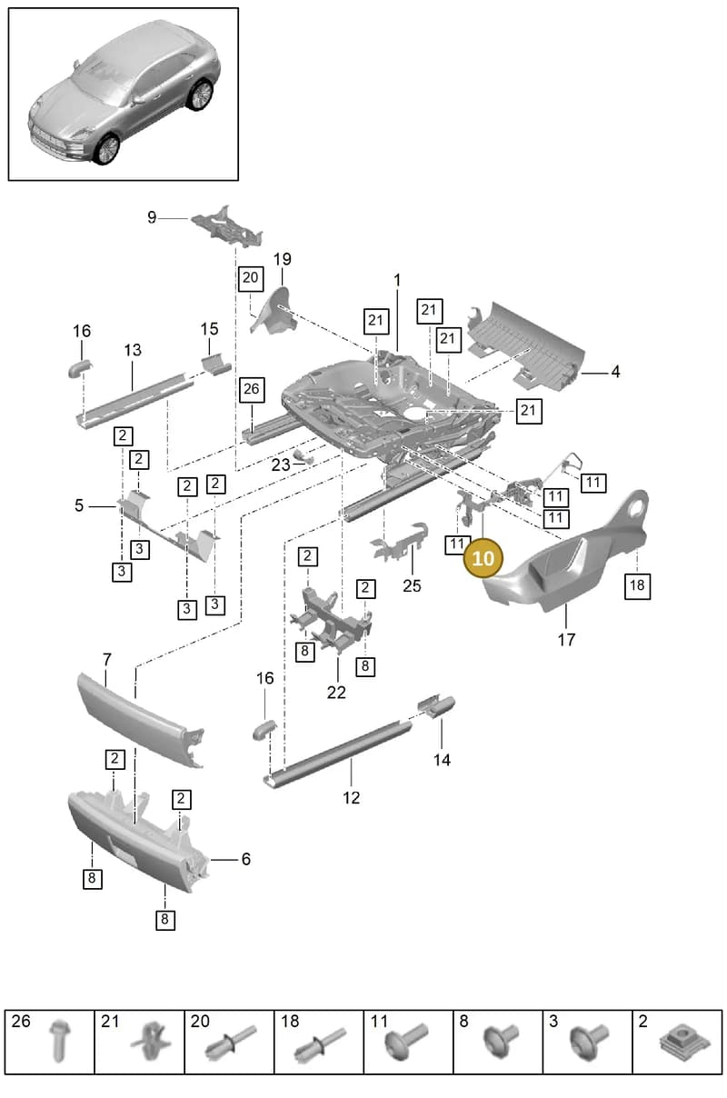 95852155900 — Porsche Macan (2018-2022) diagram p52817130, position 10