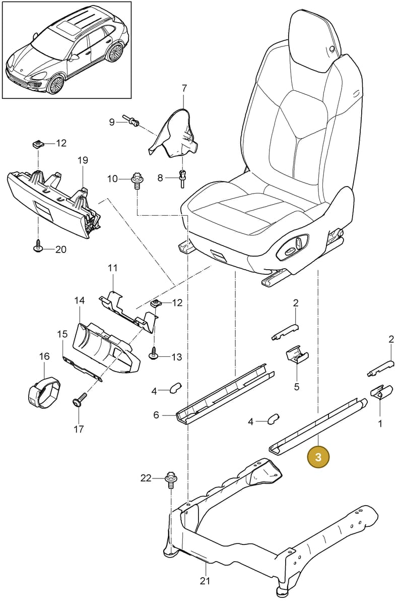 95852156000 — Porsche Cayenne (2010-2018) diagram p37817000, position 3