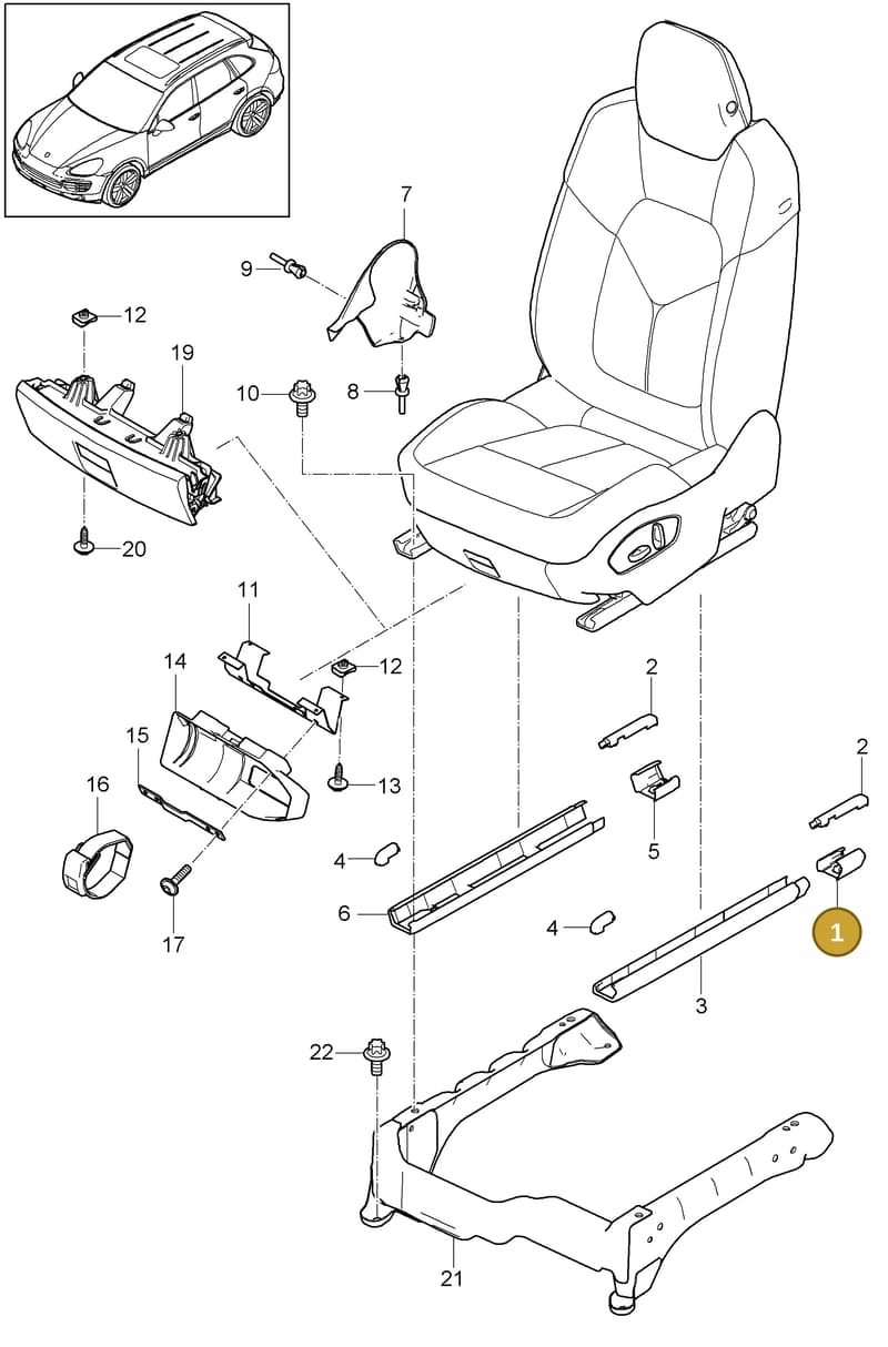 958521563005J0 — Porsche Cayenne (2010-2018) diagram p37817000, position 1