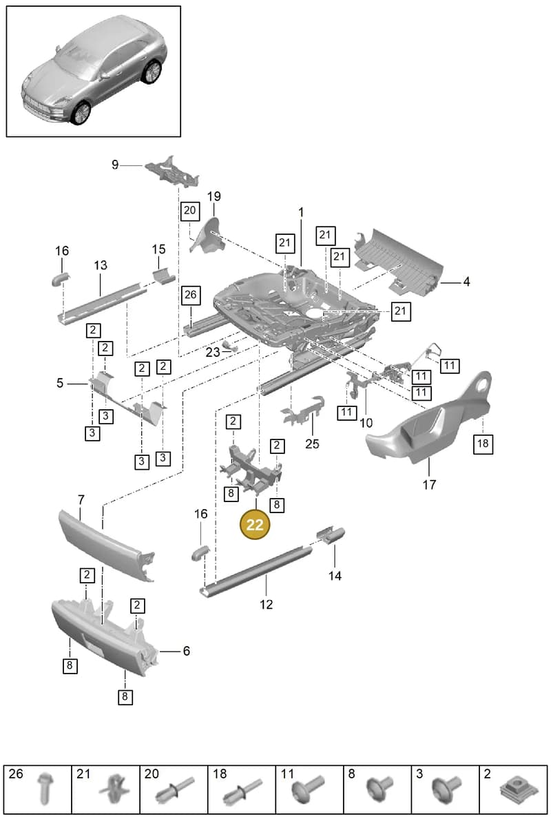 95852177500 — Porsche Macan (2018-2022) diagram p52817130, position 22