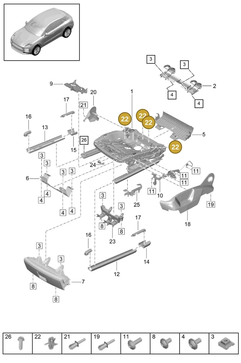95852195200 — Porsche Macan (2018-2022) diagram p52817110, position 22