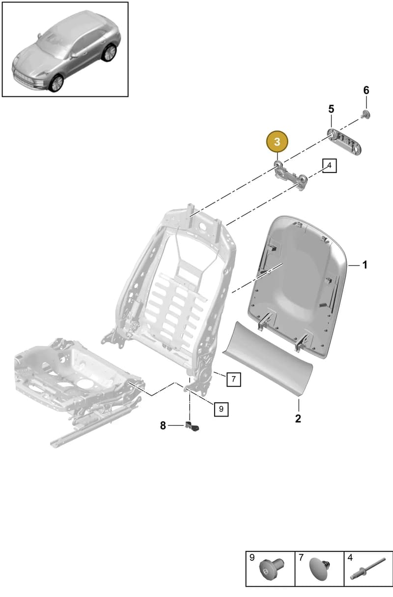 95852199801 — Porsche Macan (2018-2022) diagram p52817030, position 3